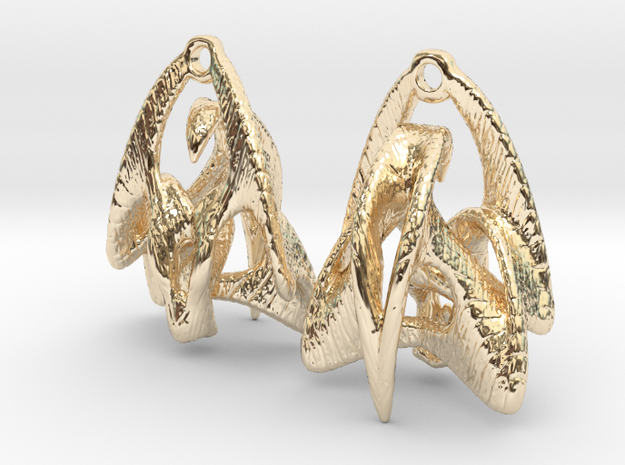 Duality Earrings - 20mm in 14k Gold Plated Brass
