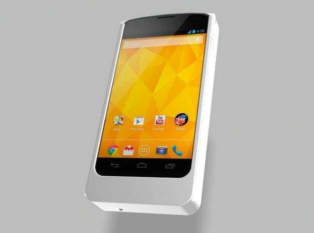 Nexus 4 5000mah Charger with USB Power Out in White Natural Versatile Plastic