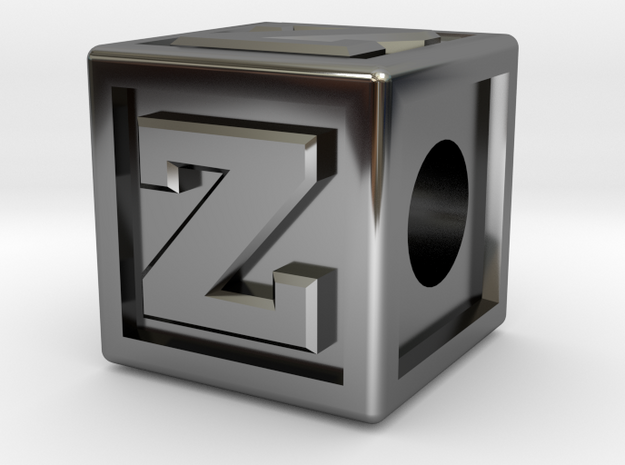 Name Pieces; Letter "Z" in Fine Detail Polished Silver