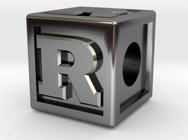 Name Pieces; Letter "R" in Fine Detail Polished Silver