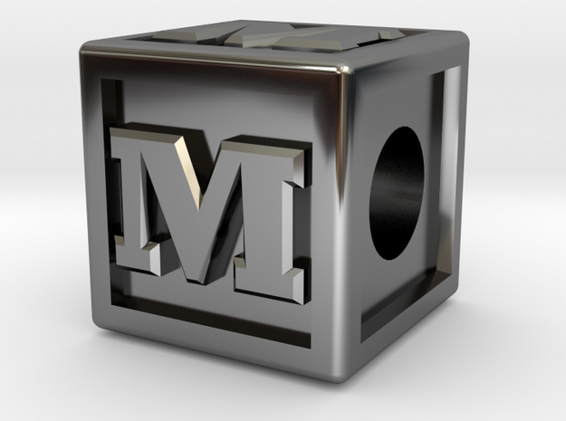 Name Pieces; Letter "M" in Fine Detail Polished Silver