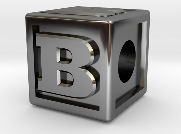 Name Pieces; Letter "B" in Fine Detail Polished Silver