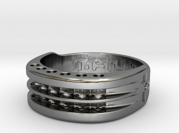 US17 Ring XI: Tritium, Six Holes in Polished Silver
