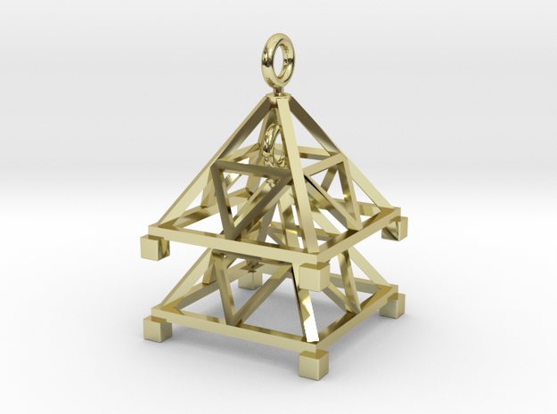 Tetrahedron Jhumka - Indian Bell earrings in 18k Gold Plated Brass