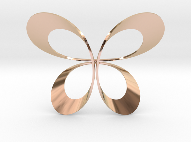 Butterfly Scarf Ring in 14k Rose Gold Plated Brass