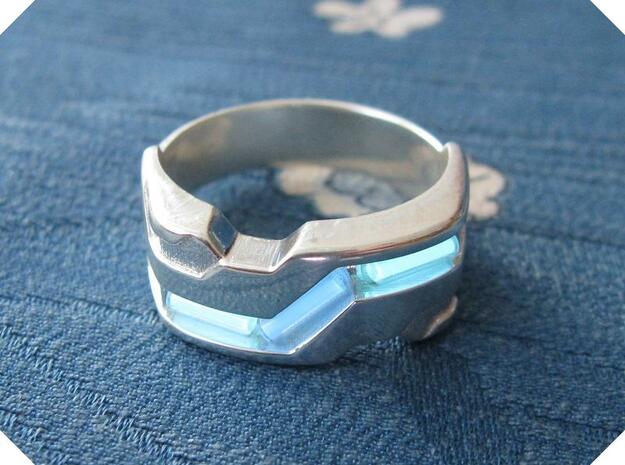 US11.5 Ring XXI: Tritium (Silver) in Polished Silver