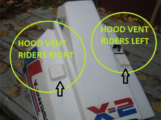 Hood Vent Riders Left in White Processed Versatile Plastic