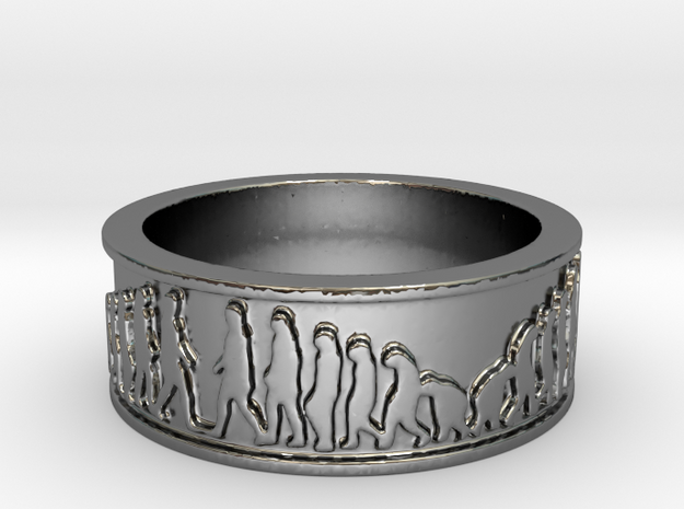 Evolution Ring Size 10 in Fine Detail Polished Silver