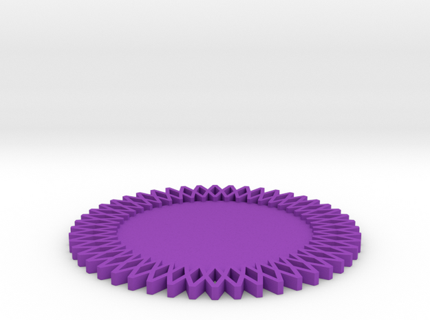 Gear Coaster in Purple Processed Versatile Plastic