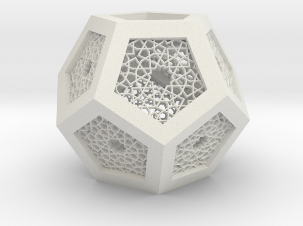 J&M Islamic Inspired Geometric Lamp Shade in White Natural Versatile Plastic