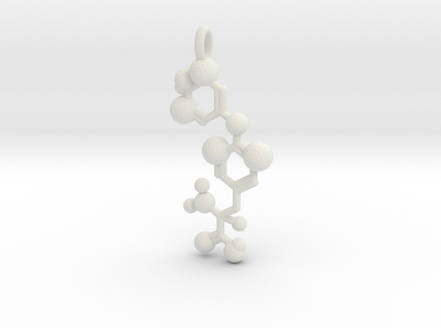 Thyroxine (T4) Pendant in White Natural Versatile Plastic