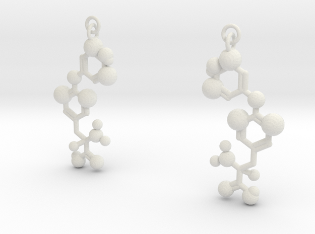 Thyroxine (T4) Earrings in White Natural Versatile Plastic