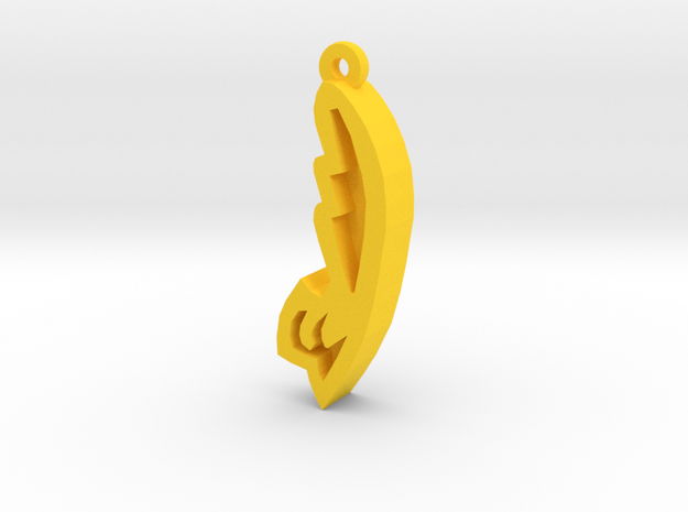 Unova Pendant [Jet] in Yellow Processed Versatile Plastic