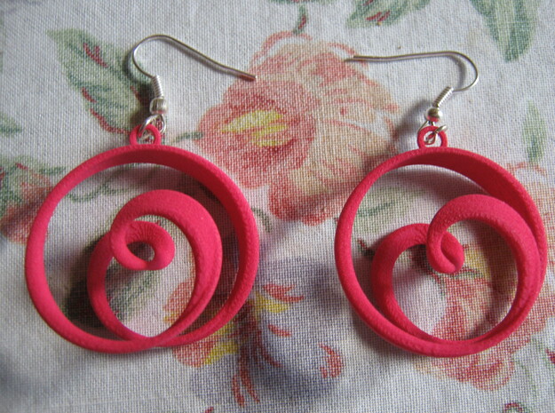 Coil 2 3 4 Earrings in Pink Processed Versatile Plastic
