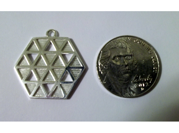 Triforce Star Of David Pendant in Polished Silver
