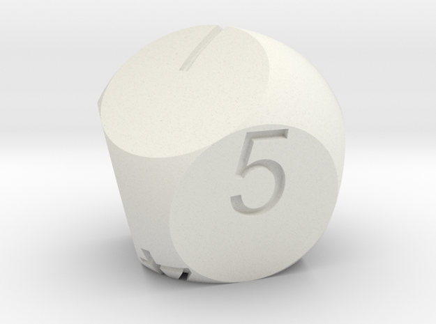 D7 2-fold Sphere Dice in White Natural Versatile Plastic