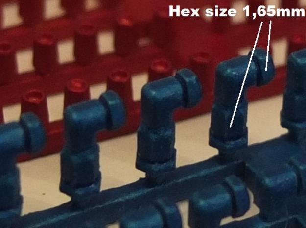 Hydraulic Connector (1,85mm + 2,05 HEX size) in Clear Ultra Fine Detail Plastic