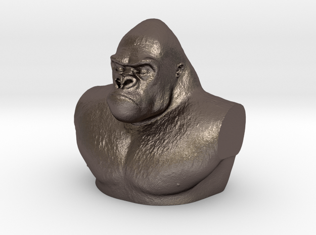 Kong Bust in Polished Bronzed Silver Steel