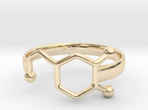 Dopamine Ring Size 6  in 14k Gold Plated Brass