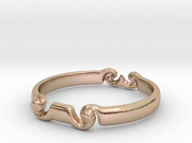 Spiral ring(size = USA 5.5)  in 14k Rose Gold Plated Brass