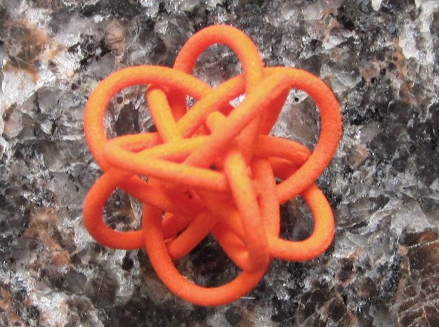 Tetraknot Pendant in Orange Processed Versatile Plastic