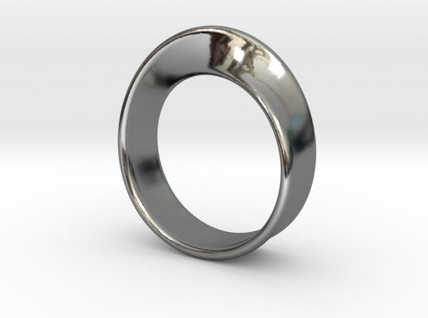 Moebius Ring 17.5 in Fine Detail Polished Silver