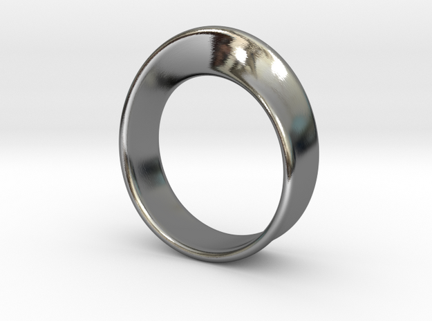 Moebius Ring 19.0 in Fine Detail Polished Silver