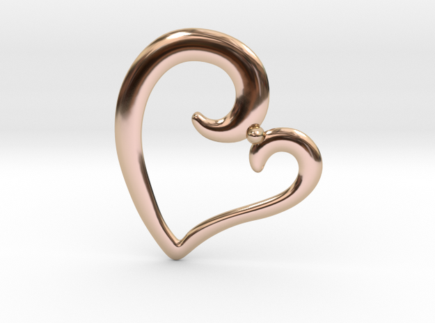 Heart Pendant in 14k Rose Gold Plated Brass