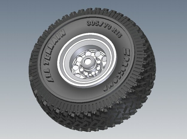 1-87 Pro-Comp Tire+Rim 2 Types in Tan Fine Detail Plastic