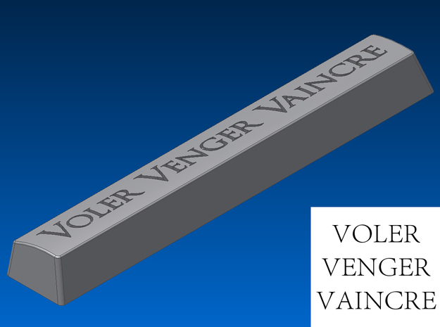"Voler Venger Vaincre" Spacebar Keycap (6.25x) in White Natural Versatile Plastic
