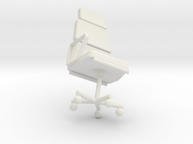 Single Office Chair for Slanted Installation in White Natural Versatile Plastic