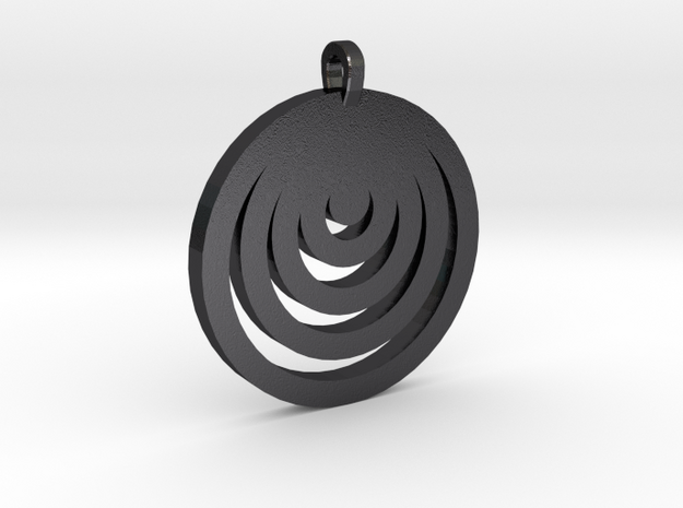 Moon Circles Pendant in Polished and Bronzed Black Steel