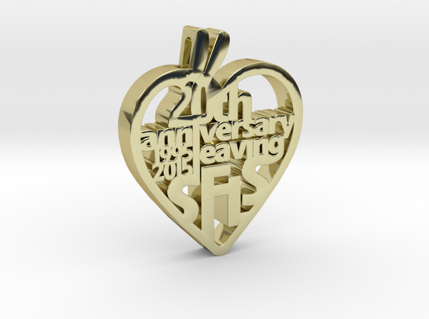 Leaving SFLS 20 Years Class Pendant in 18k Gold Plated Brass