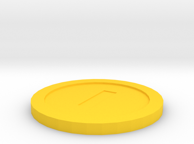 Mario Coin in Yellow Processed Versatile Plastic