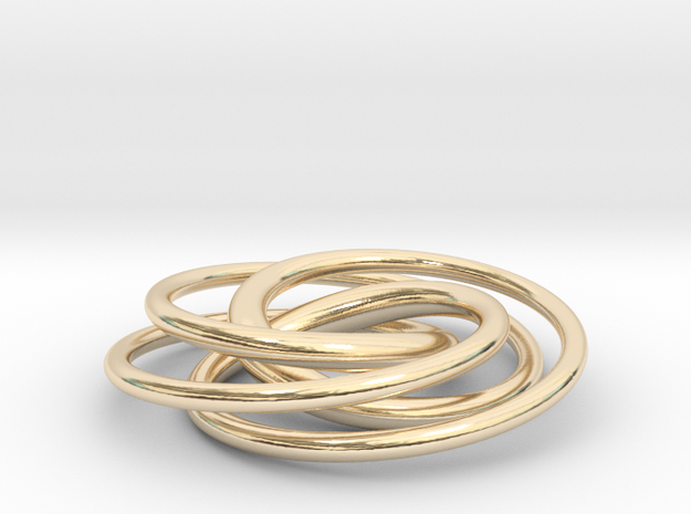 Speed Curve 4-3 Pendant in 14k Gold Plated Brass