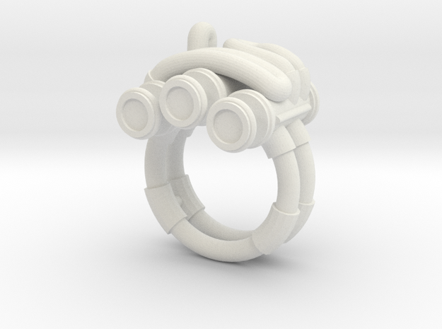 Piston Ring in White Natural Versatile Plastic
