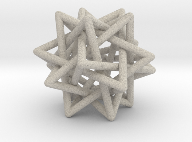 Tetrahedron 5 Compound, round struts in Natural Sandstone