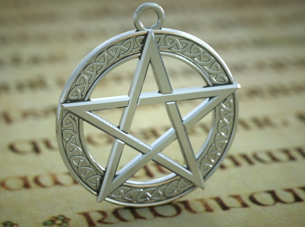 Pentagram Pendant in Polished Silver