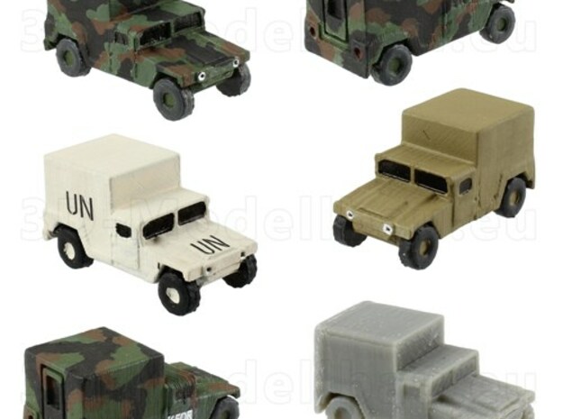 1/160 US Army M1037 Shelter Humvee HMMWV Hummer H1 in Smooth Fine Detail Plastic