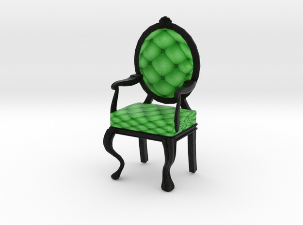1:12 One Inch Scale LimeBlack Louis XVI Chair in Full Color Sandstone