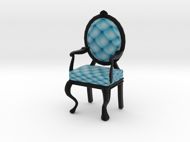 1:24 Half Inch Scale SkyBlack Louis XVI Chair in Full Color Sandstone