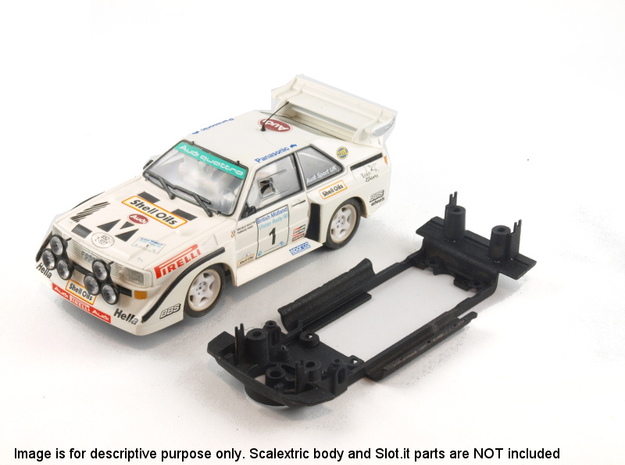 S04-ST1 Chassis for Scalextric Audi Sport Quattro  in White Natural Versatile Plastic