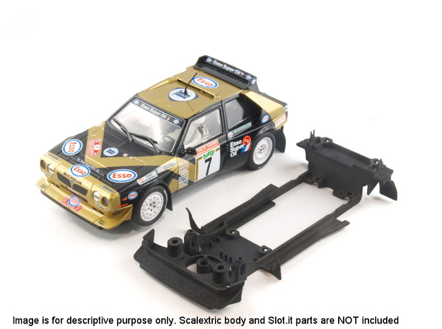 S05-ST1 Chassis for Scalextric Delta S4 w/spoiler in White Natural Versatile Plastic
