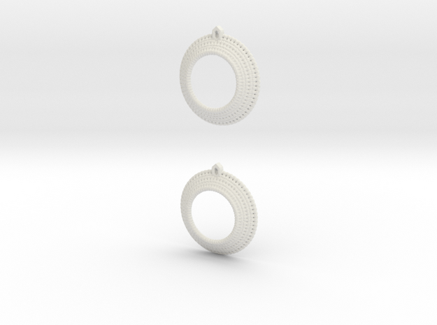 Crochet Earrings (steel and plastic). in White Natural Versatile Plastic