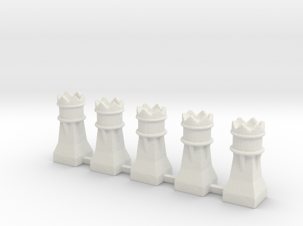 CB-06 Chimneys 00 Gauge in White Natural Versatile Plastic