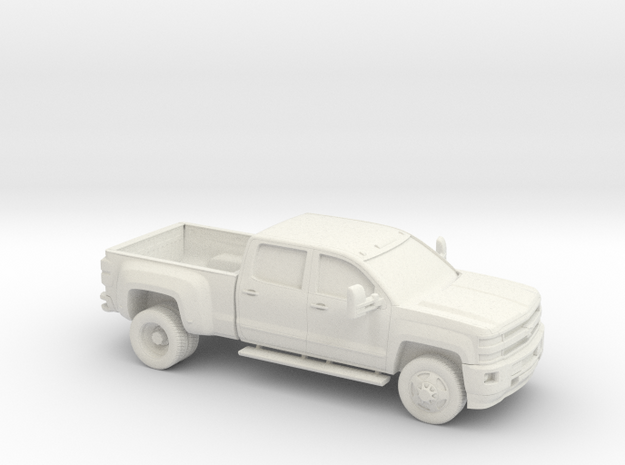 1/64 2015 Chevrolet Silverado Dually in White Natural Versatile Plastic
