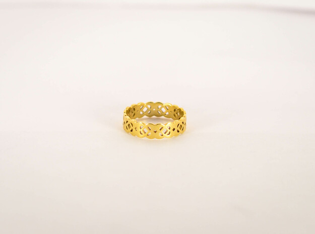 Celtic Ring Size 5 in Polished Brass