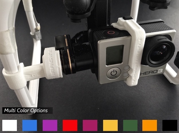 GoPro Zenmuse H3-2D Mounting Bracket in White Processed Versatile Plastic