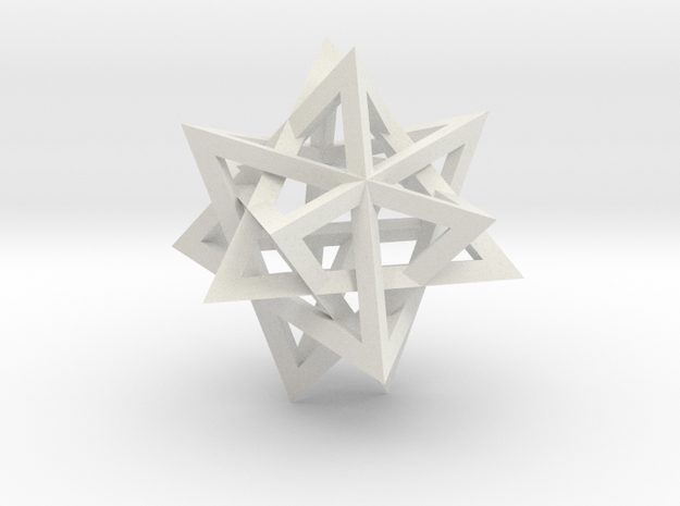 Tetrahedron 4 compound, flat faced struts in White Natural Versatile Plastic