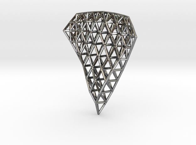 Space Frame Pendent in Polished Silver